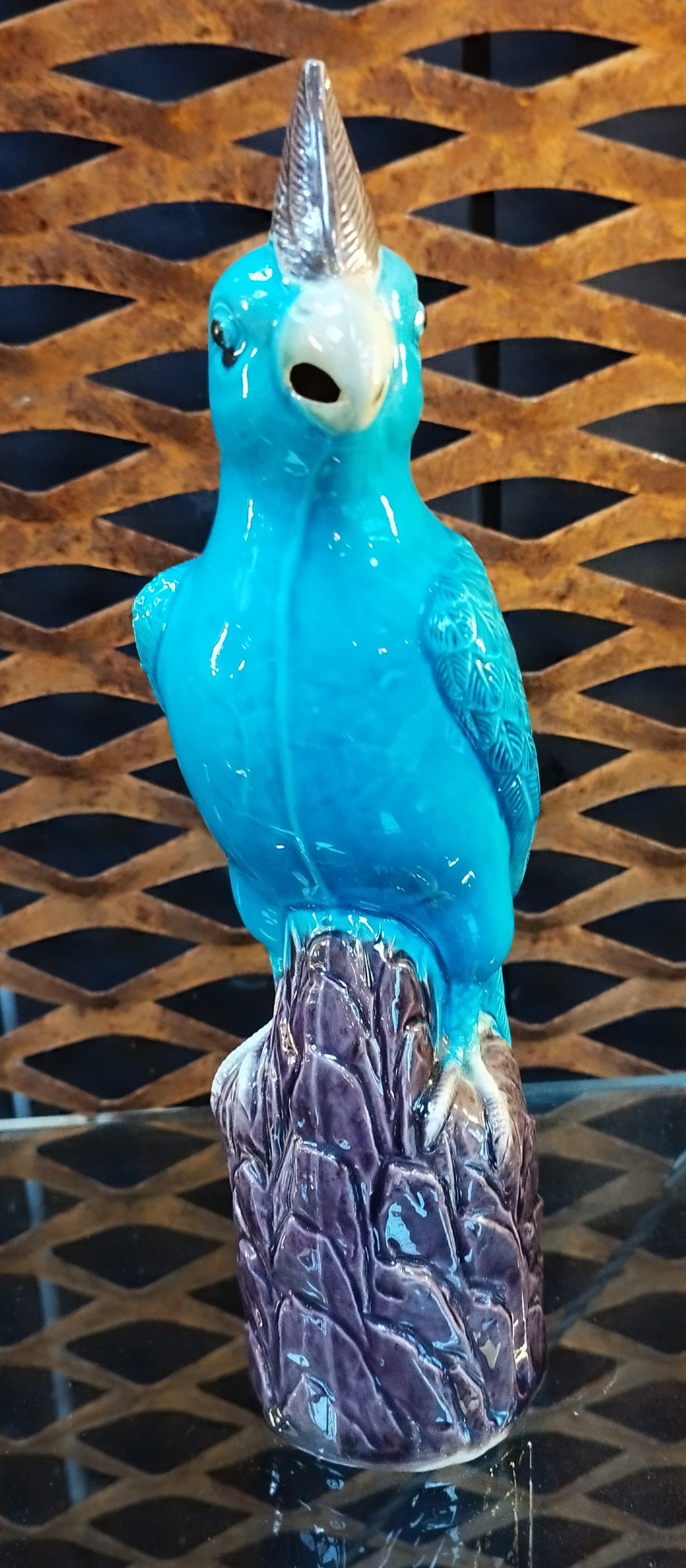 Perroquet d'époque Art Déco turquoise