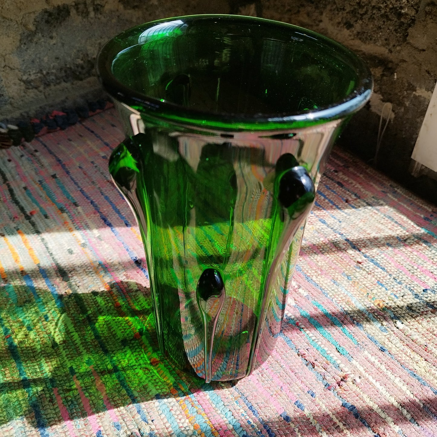 Vase en verre d'Empoli vert